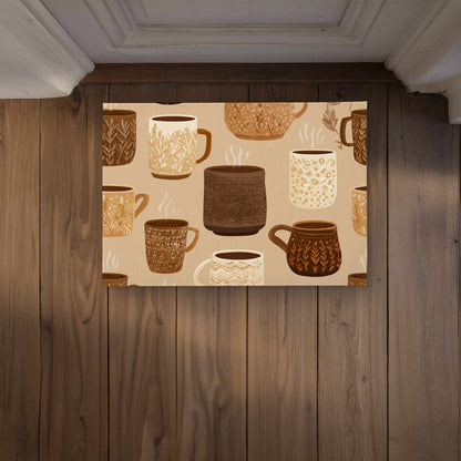 Cozy Cup Collection Door Mat - Indoor Outdoor Home Decor