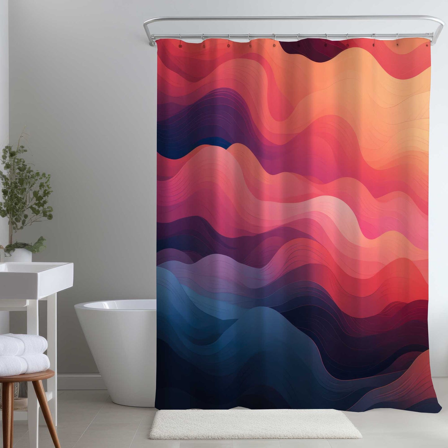 Rideau de douche « Fumée éthérée » | Décoration d'intérieur élégante