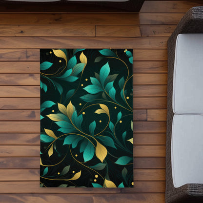 Twirling Twigs Gold Outdoor Area Rug | Stylish Home Decor
