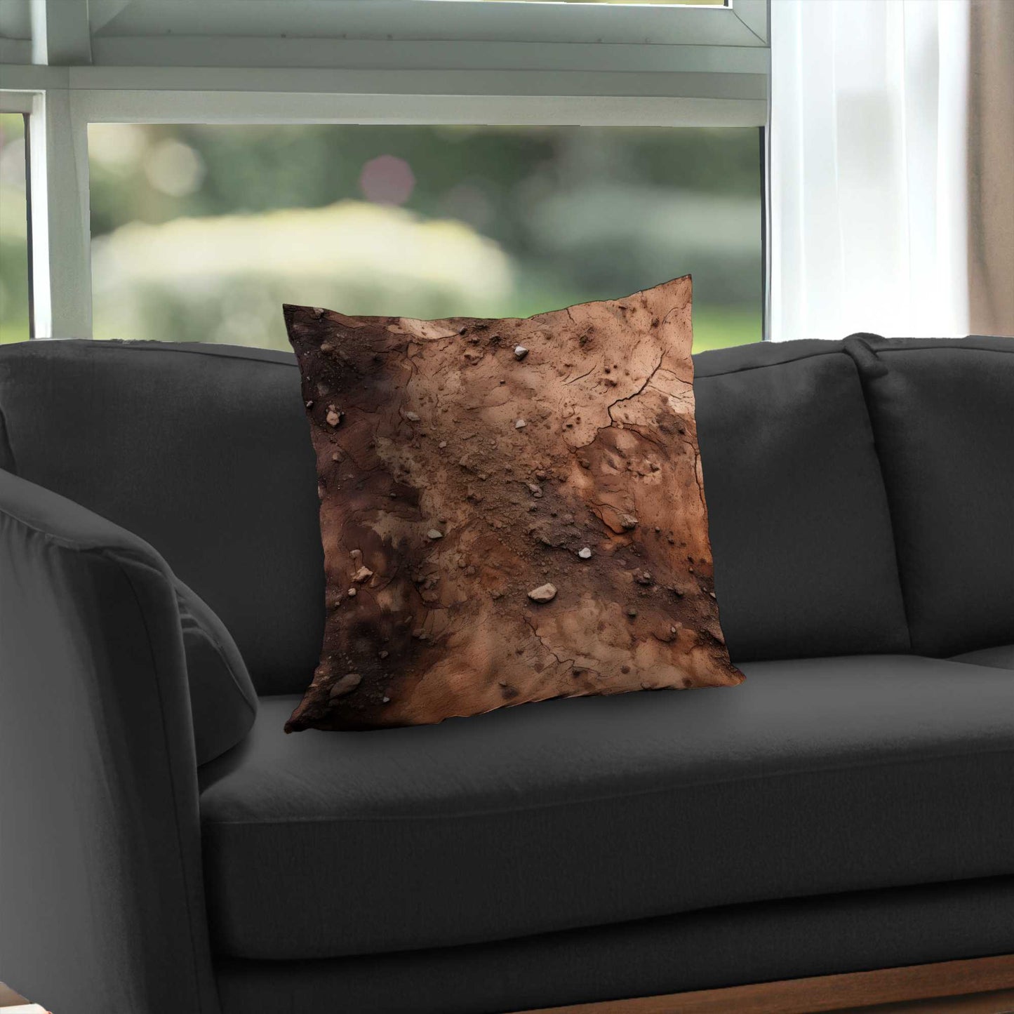 Mud and Stones Poly Twill Throw Pillow | Home Decor Accent