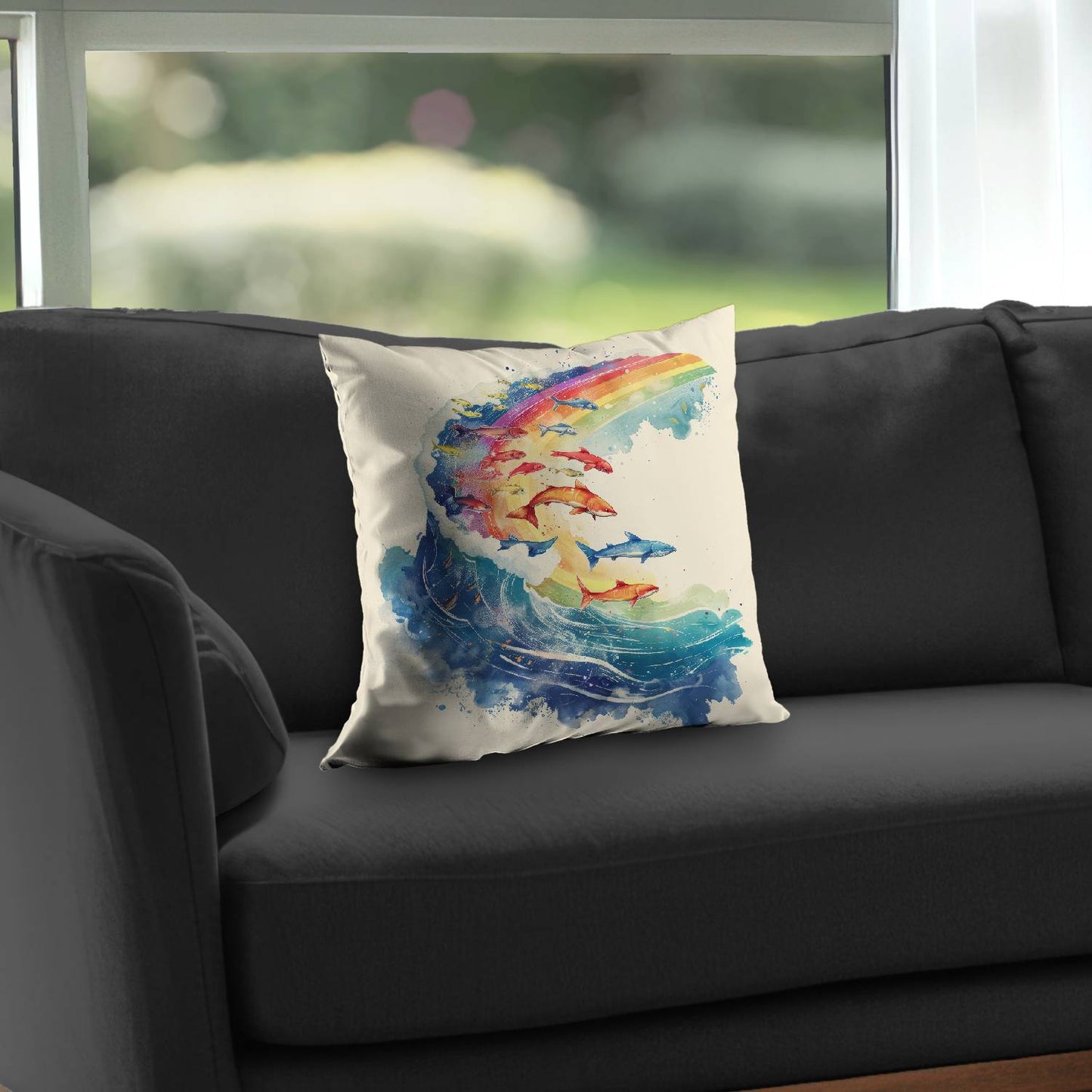 Wavy goodness - Throw pillow - Print on demand