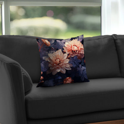 Pink and Purple Black Poly Twill Throw Pillow - Home Decor Insert
