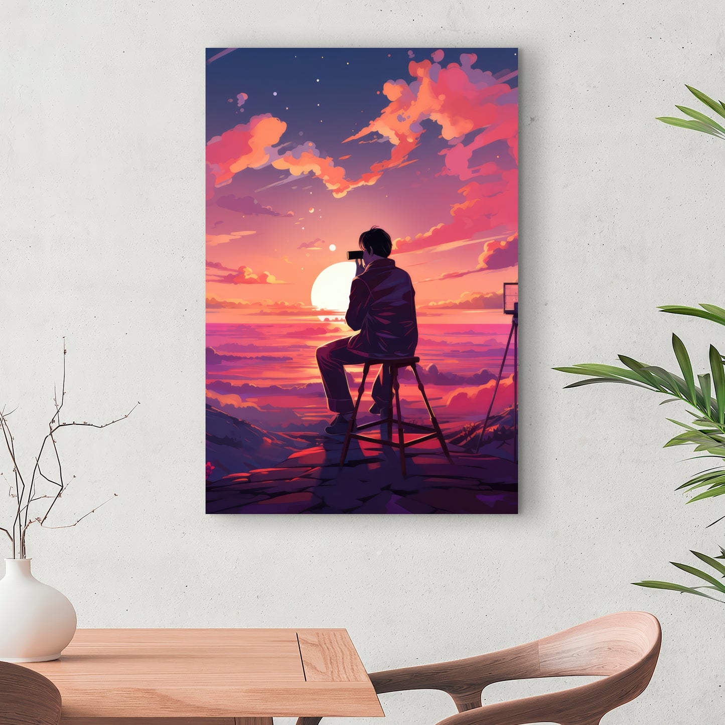 The Observer - Pink Canvas Art for Home Decor | Stylish Accent
