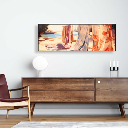 Warm Sands - Beige Framed Canvas Art for Home Decor