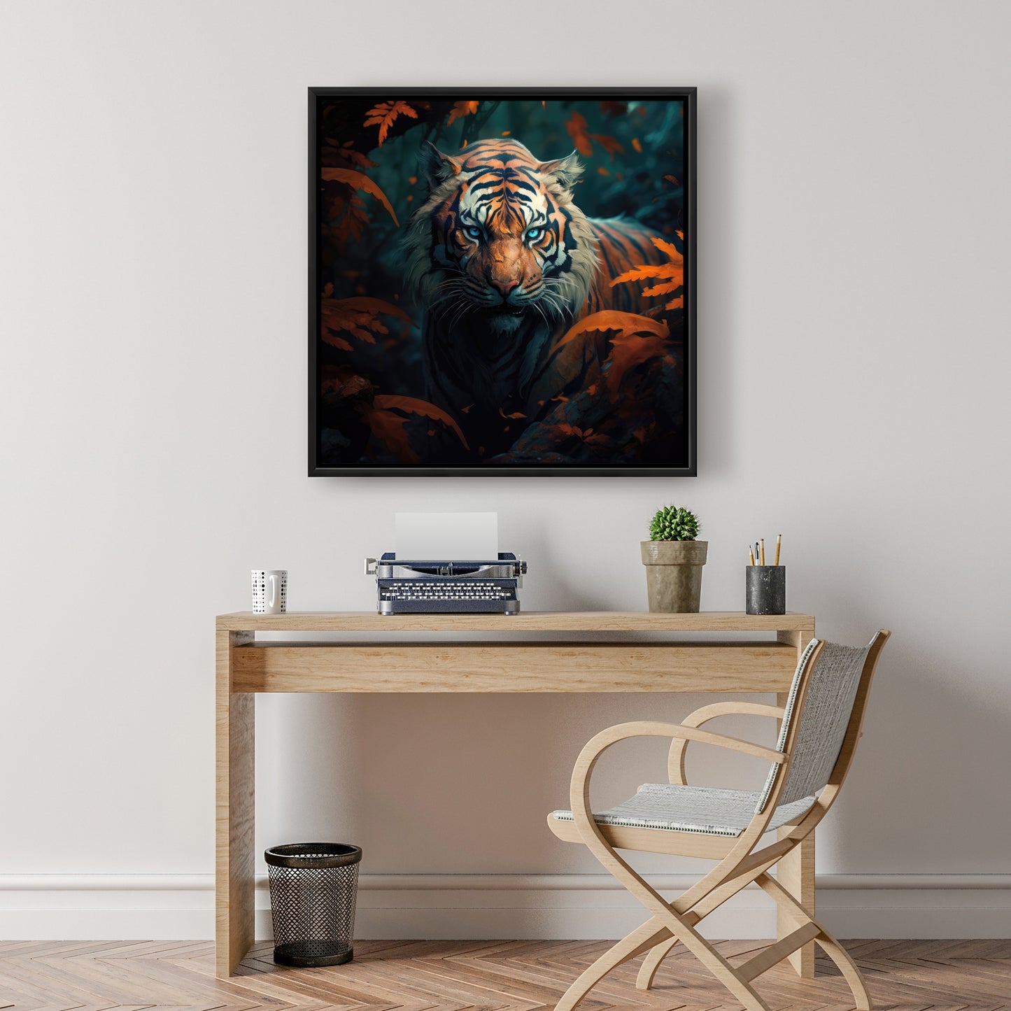 Observed - Orange Framed Canvas Art for Home Decor