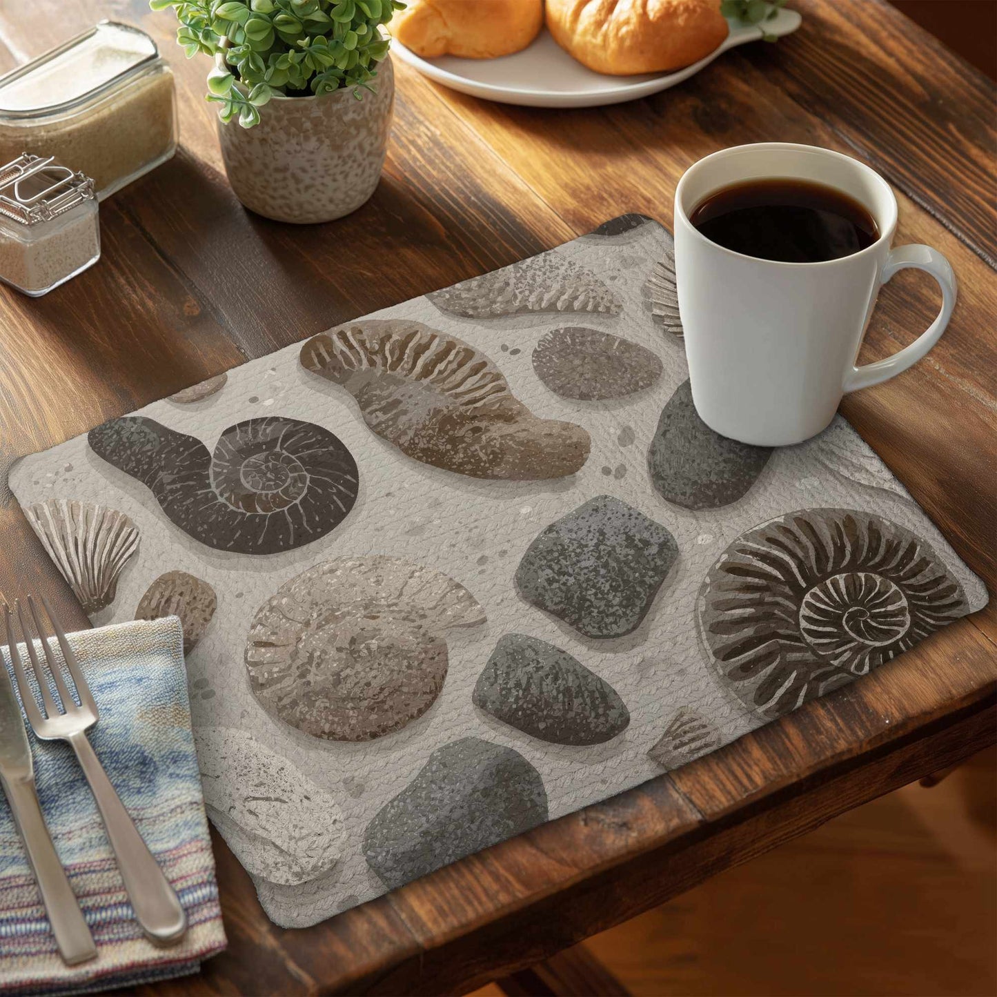 Timeless Fossil Flow Braided Placemat | Stylish Home Decor