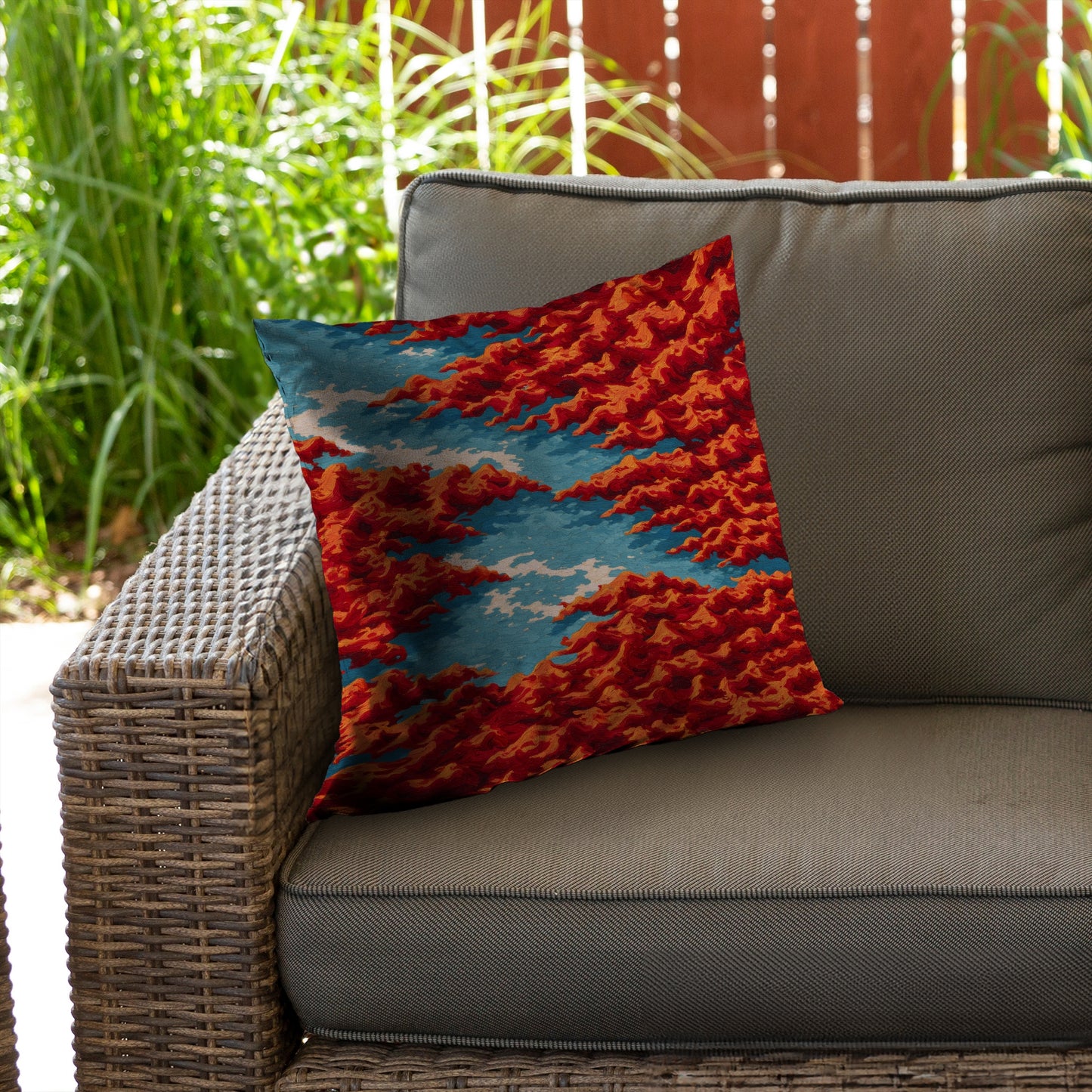 Red Mounds Poly Twill Throw Pillow - Stylish Home Decor