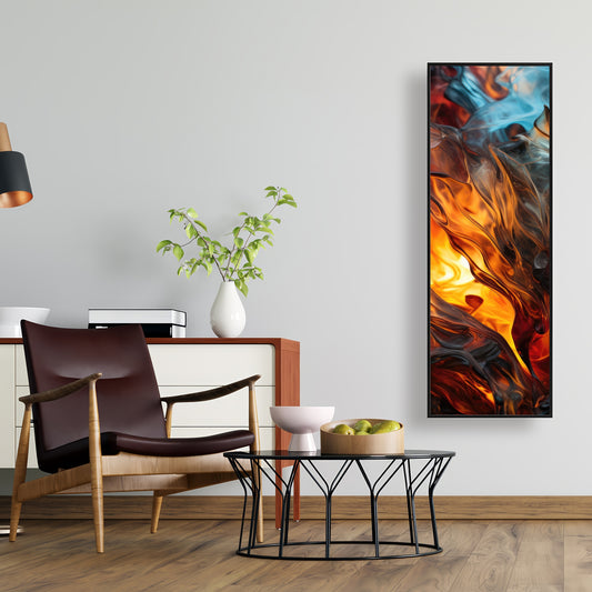 Crystallized fire - 16"x48" Framed canvas