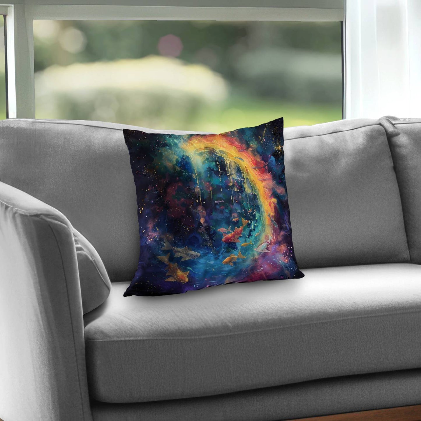 Milky Wave Poly Twill Throw Pillow - Stylish Home Decor
