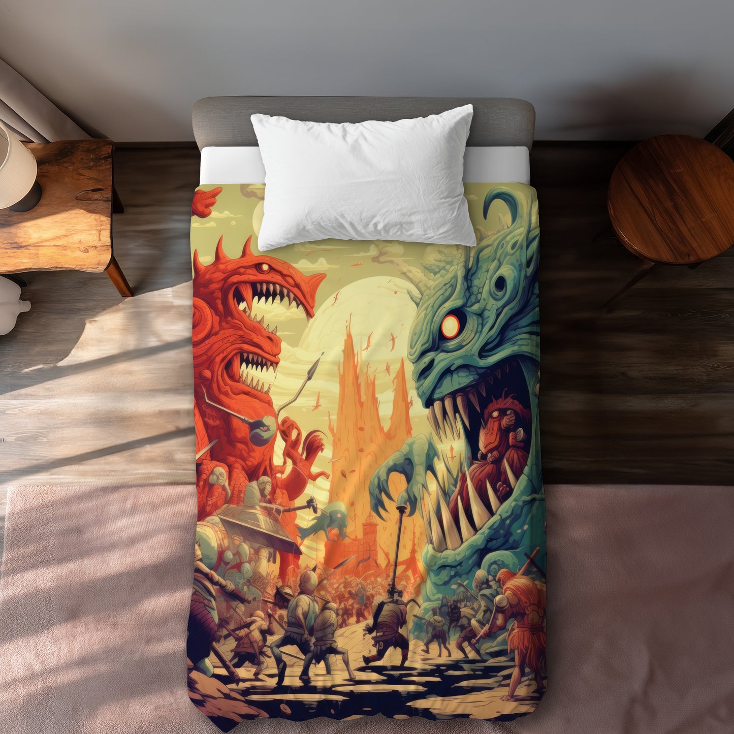 Colossi Turquoise Duvet Cover - Elegant Home Decor Choice