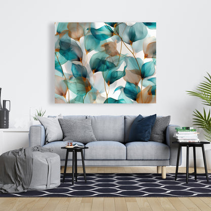 Teal and brown - 32"x32" Canvas