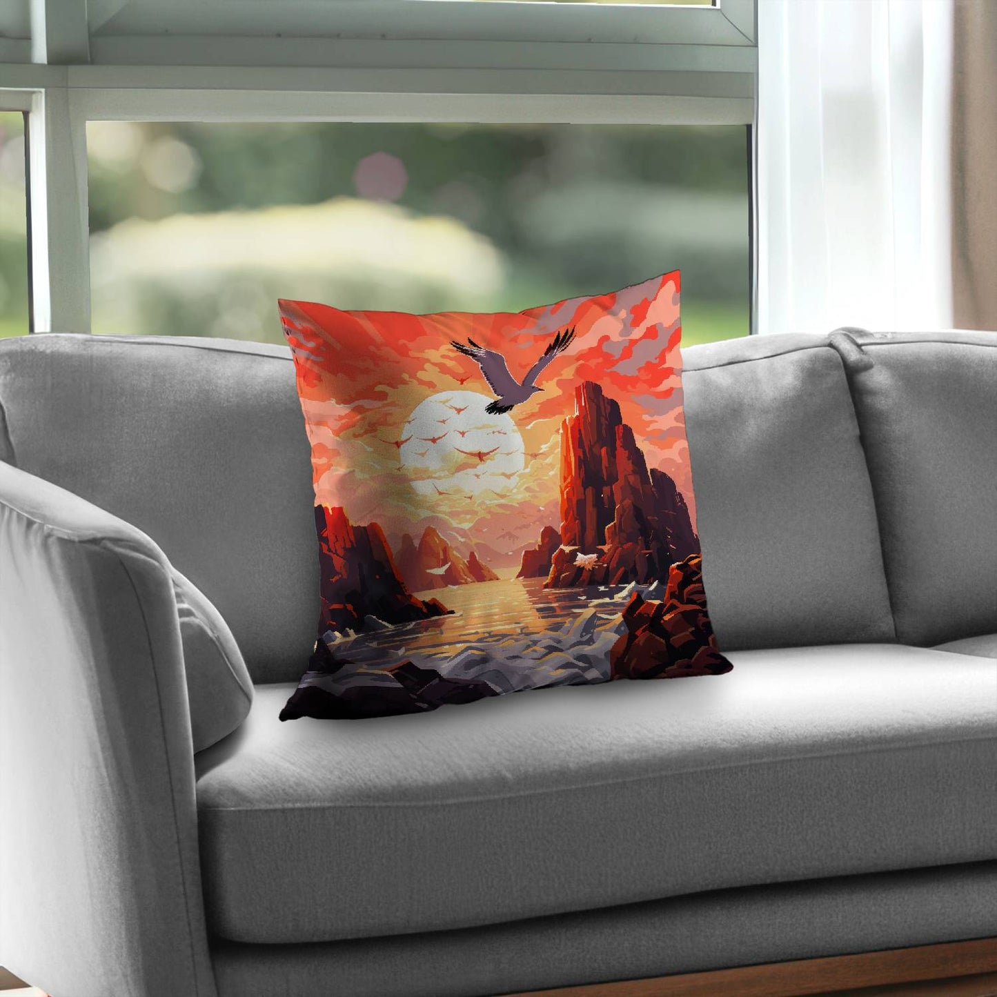 Coussin décoratif en sergé de polyester Isles of Omen - Décoration d'intérieur élégante