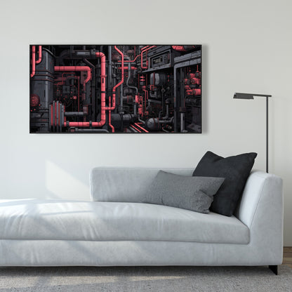 Tubular nightmare - 36"x36" Framed canvas