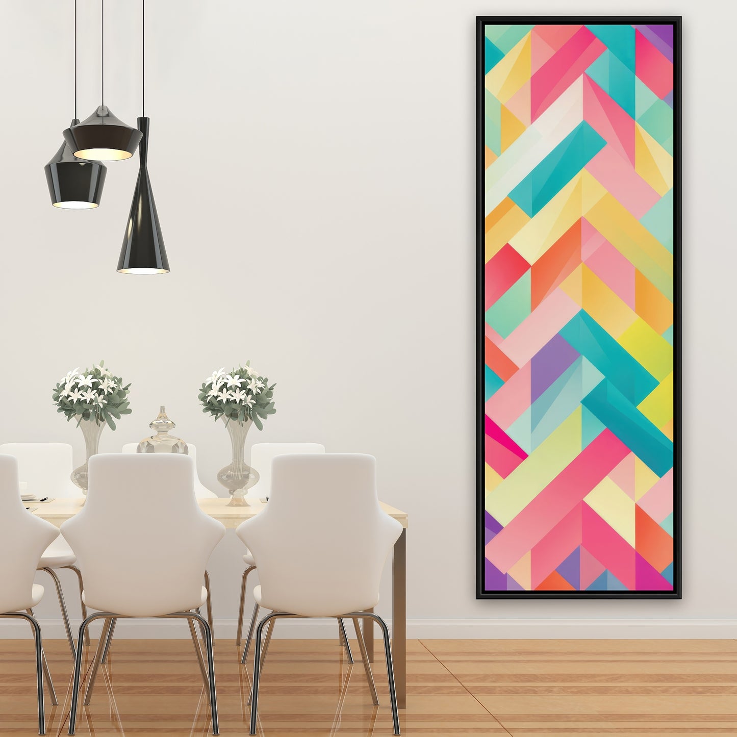 Stripe Harmony - Orange Framed Canvas for Home Decor
