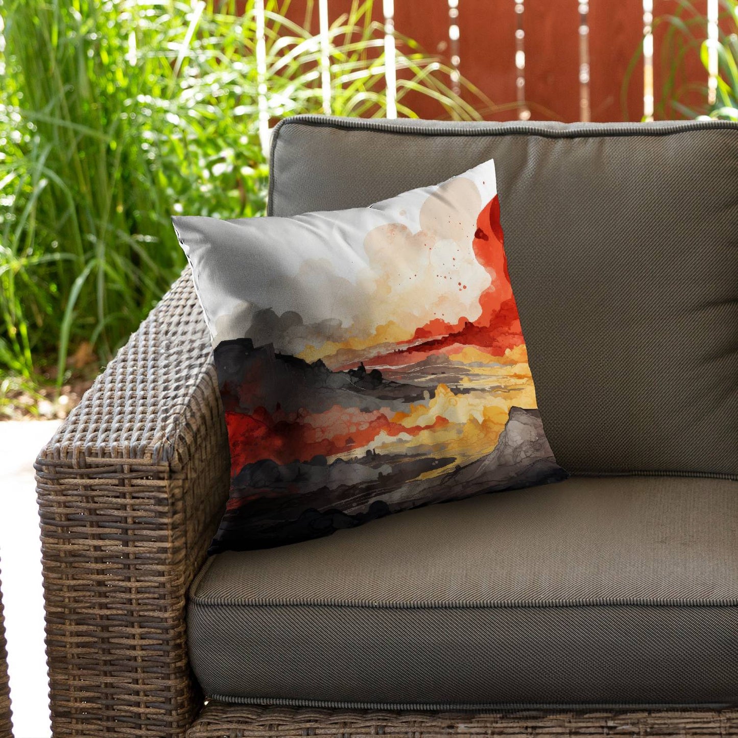 Scolding land - Throw pillow - Print on demand