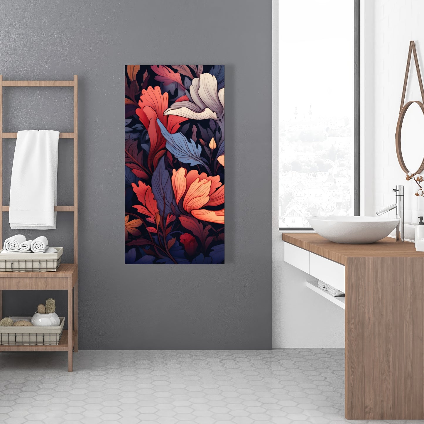 Blooming Uninterrupted - Gray Canvas for Home Decor