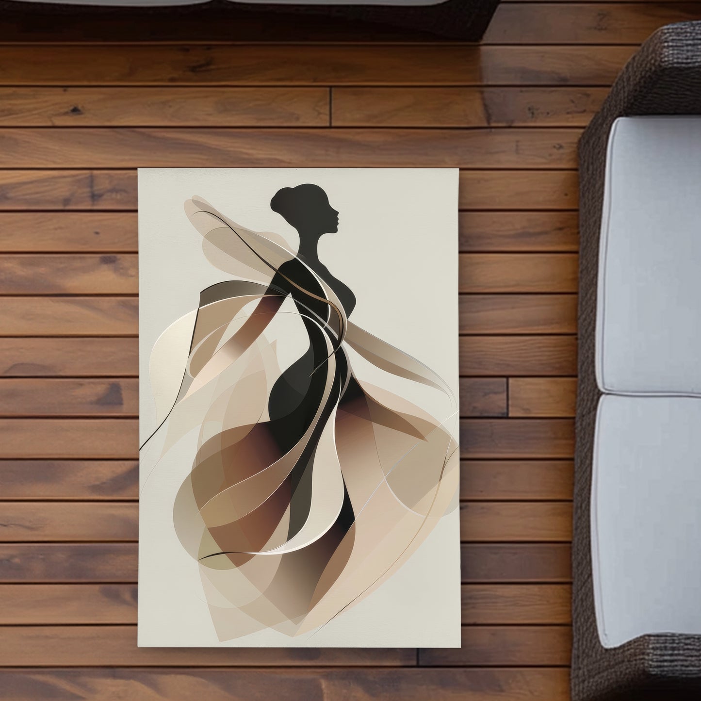 Tapis d'extérieur marron à la silhouette élégante pour la décoration intérieure