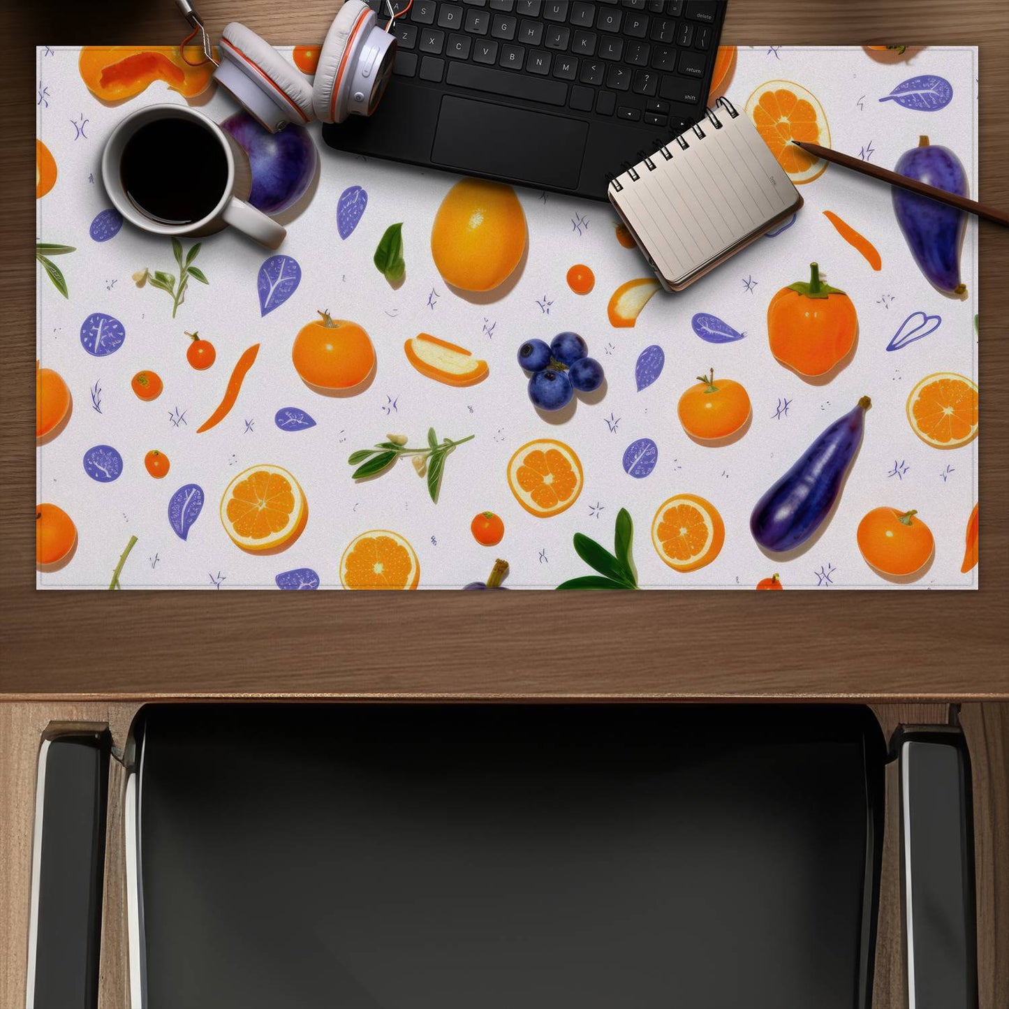 Orange and purple - Desk mat - Print on demand