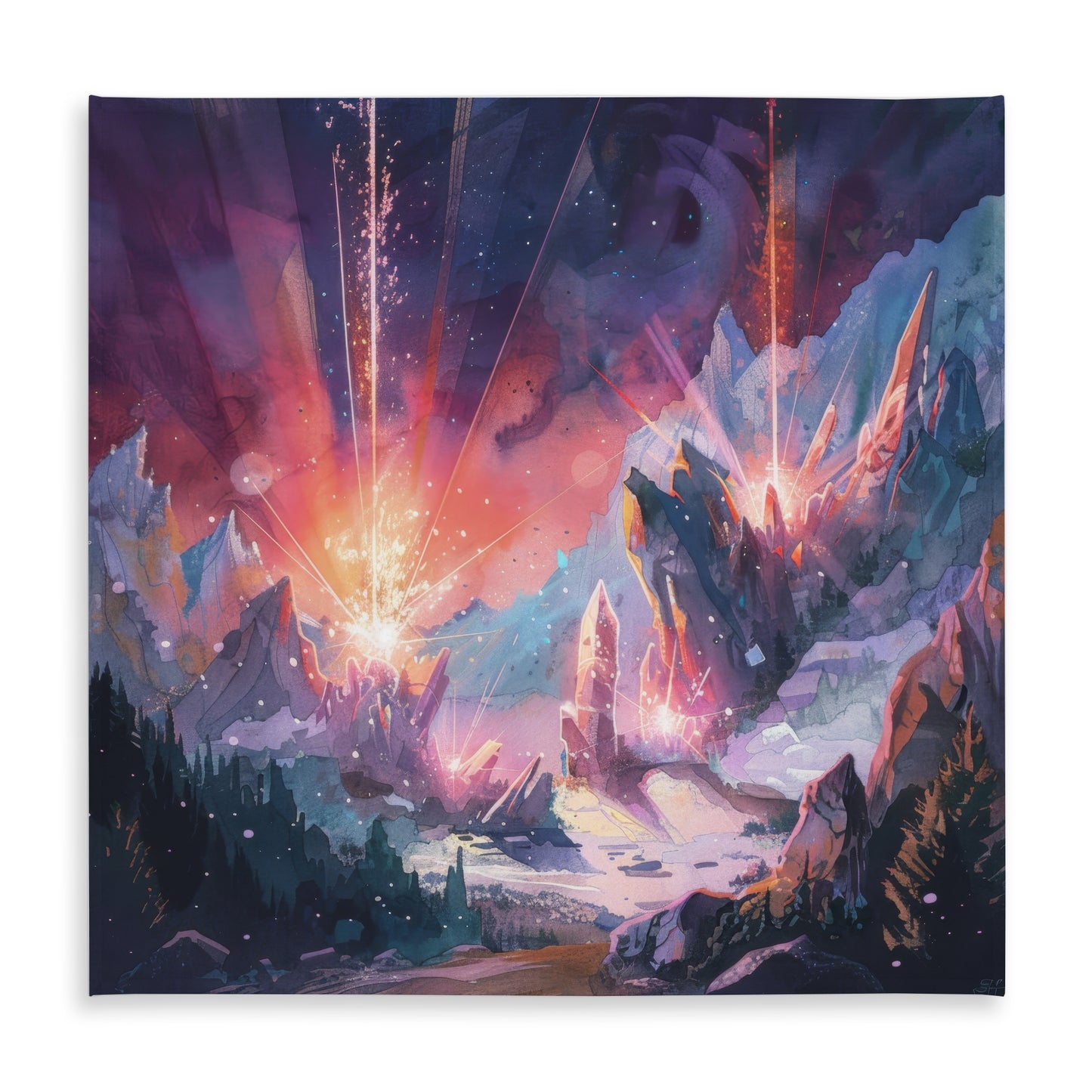 Beaming Signal Purple Tablecloth for Indoor Outdoor Decor