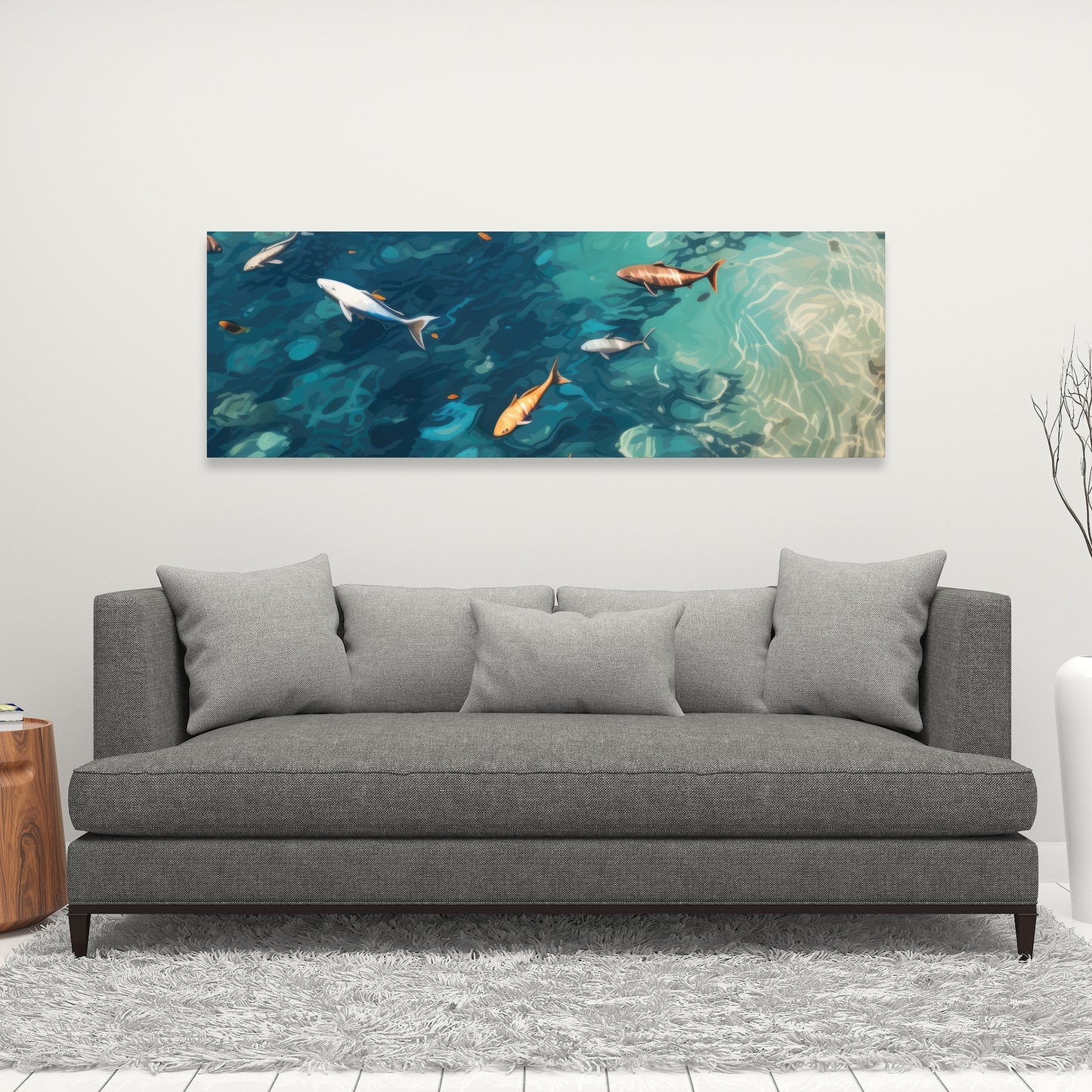 Swim ahead - 32"x32" Canvas