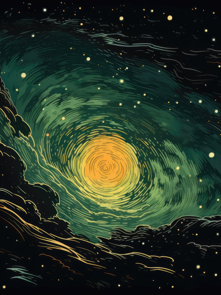 Turmoil in space - Framed Canvas - Print on demand