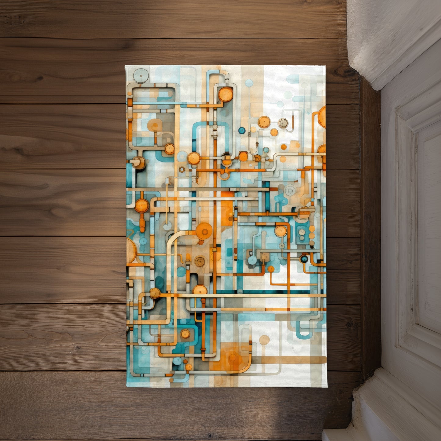 Like Clockwork Gold Indoor Outdoor Door Mat | Home Decor