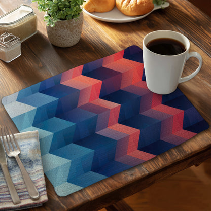 Heat Waves Blue Braided Polyester Placemat | Home Decor Accent