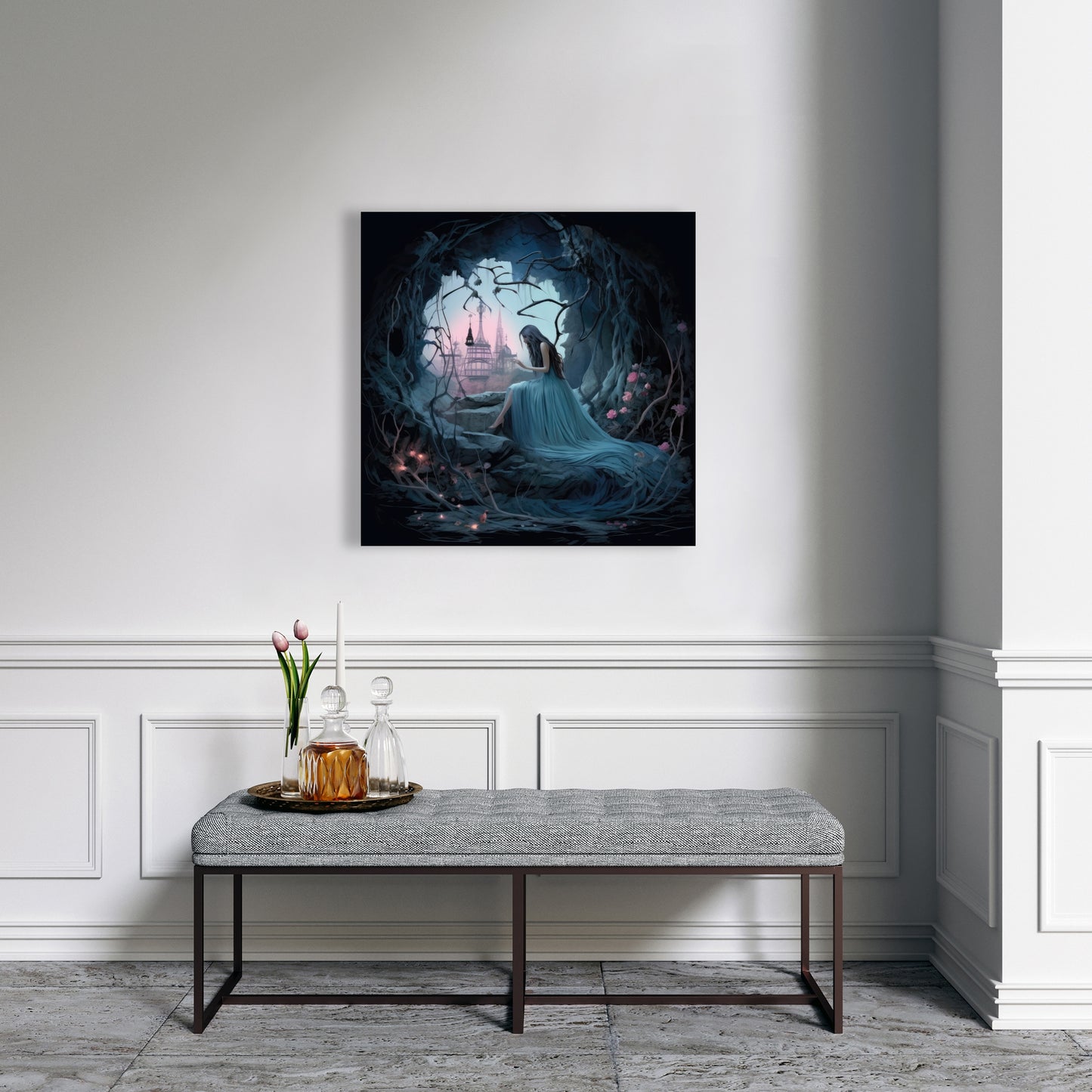 Morose Cave - Pink Canvas Home Decor for Elegant Spaces
