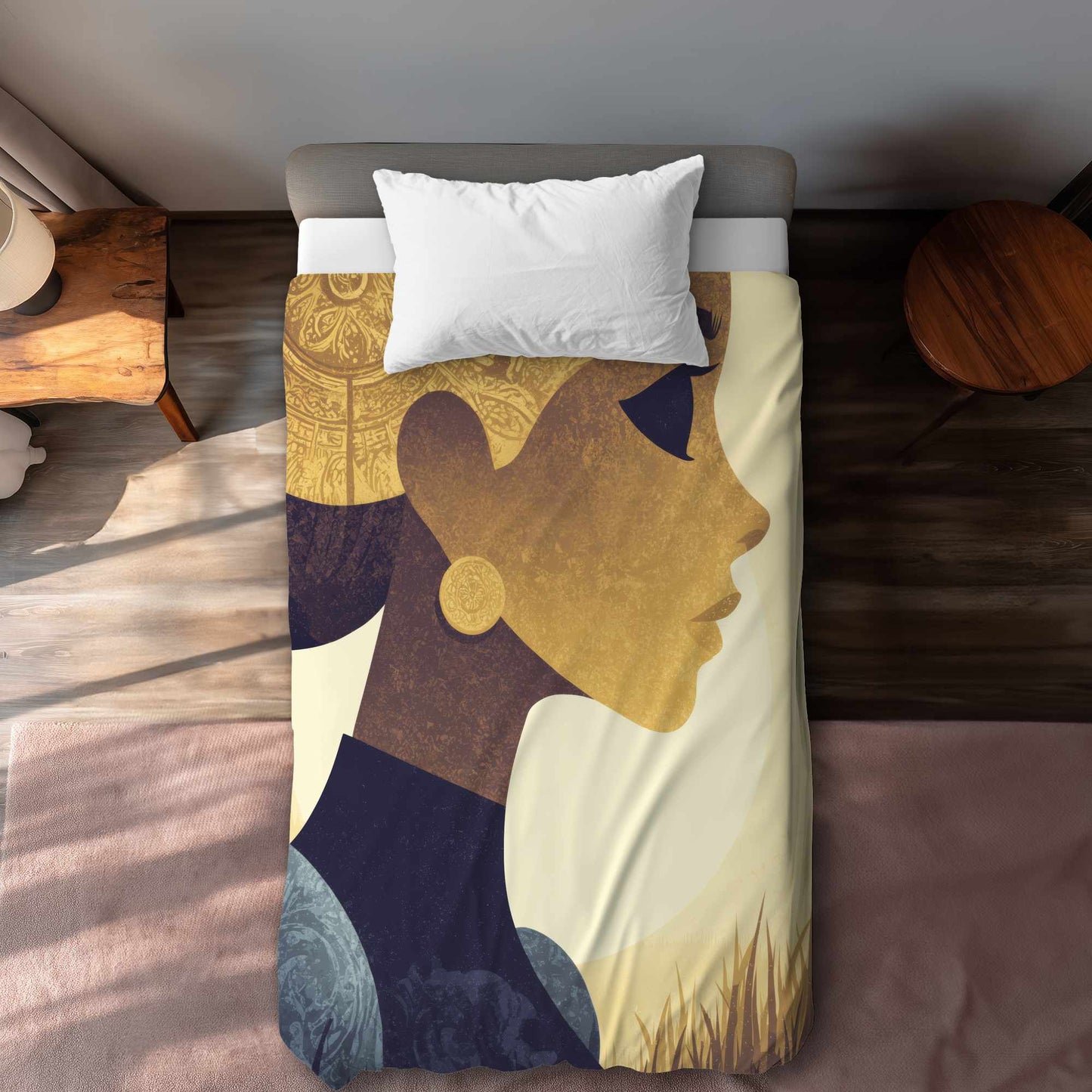 Housse de couette Golden Muse Profile | Décoration d'intérieur élégante