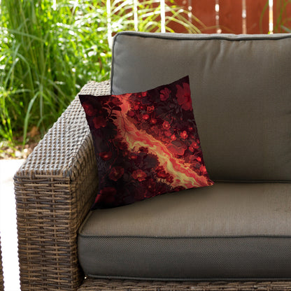Seering Flowerbed Black Poly Twill Throw Pillow Insert | Home Decor