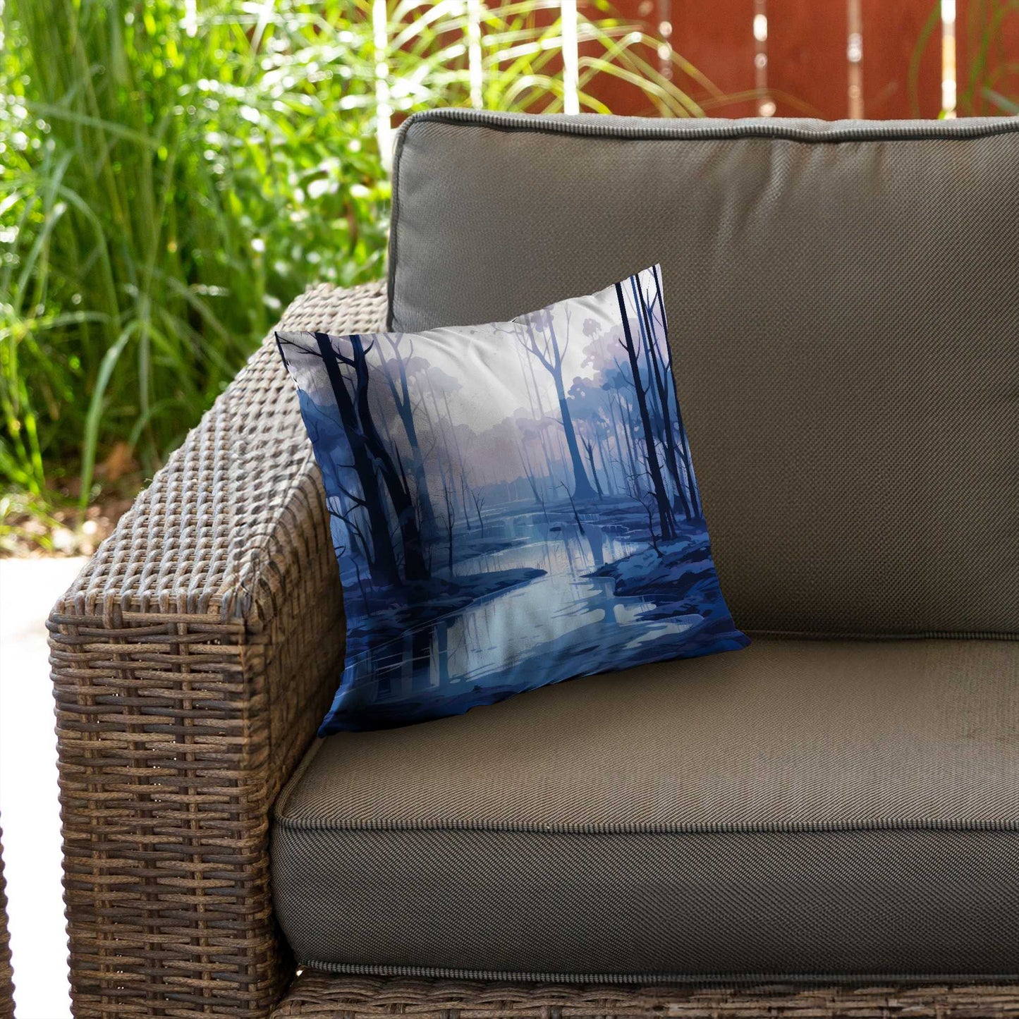 Cold and Muddy Blue Poly Twill Throw Pillow Insert | Decor
