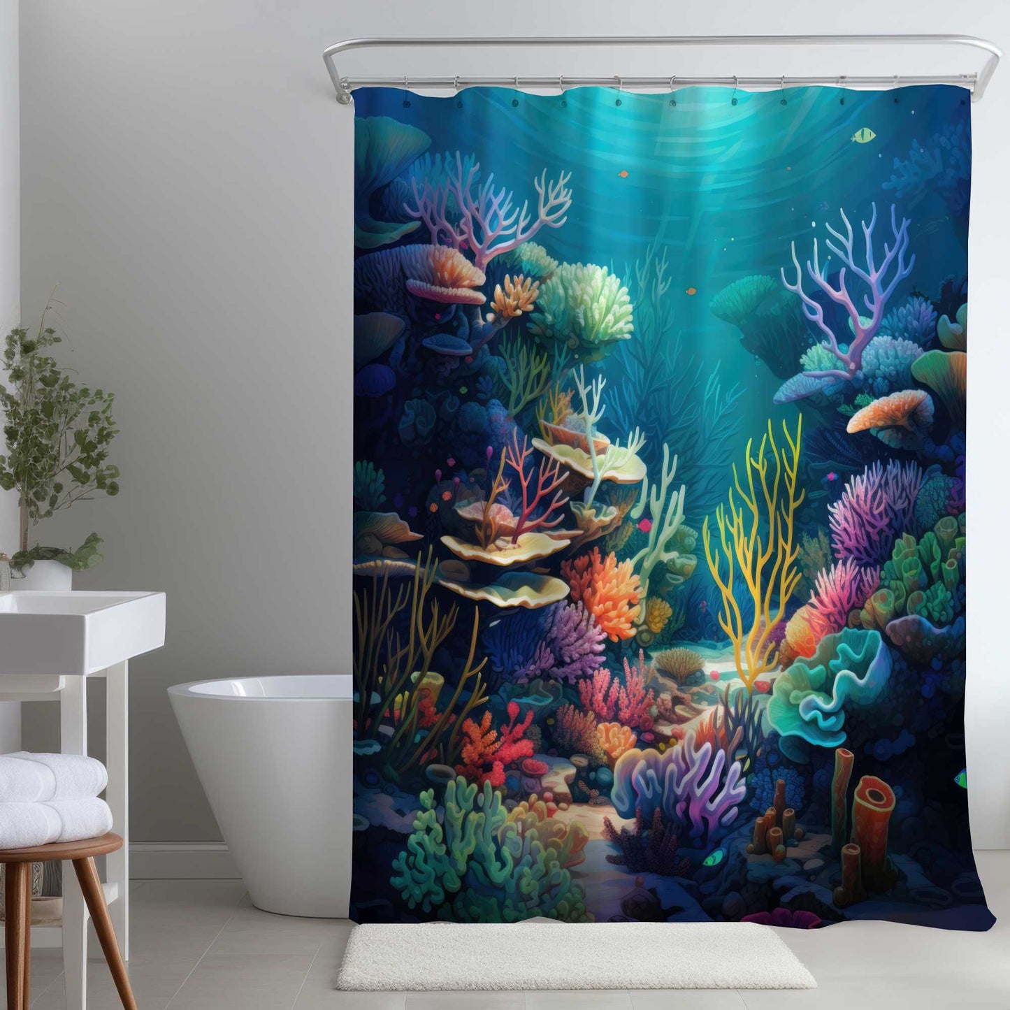 Rideau de douche "Plein de vie" - Accent de décoration intérieure élégant