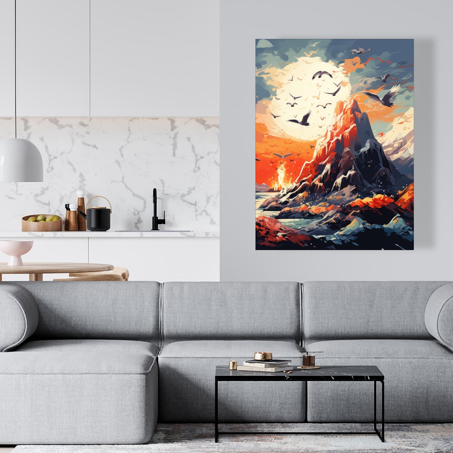 Towards Danger - Red Canvas Art | Modern Design