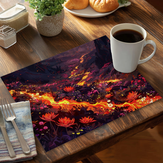 Bloom and eruption - 14"x18" Polyester Placemat