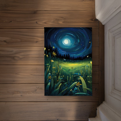 Between grass blades Blue Indoor Outdoor Door Mat | Home Decor
