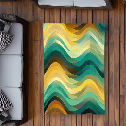 Jagged Luxury Yellow Outdoor Area Rug - Stylish Home Decor