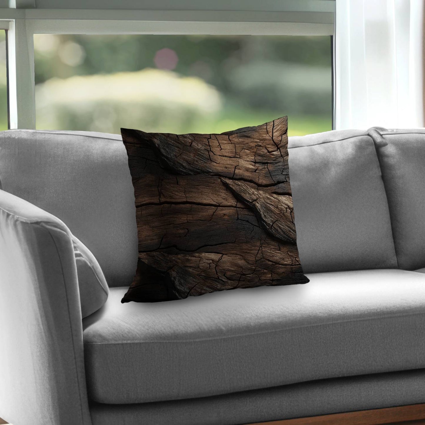 Brown wood - Throw pillow - Print on demand