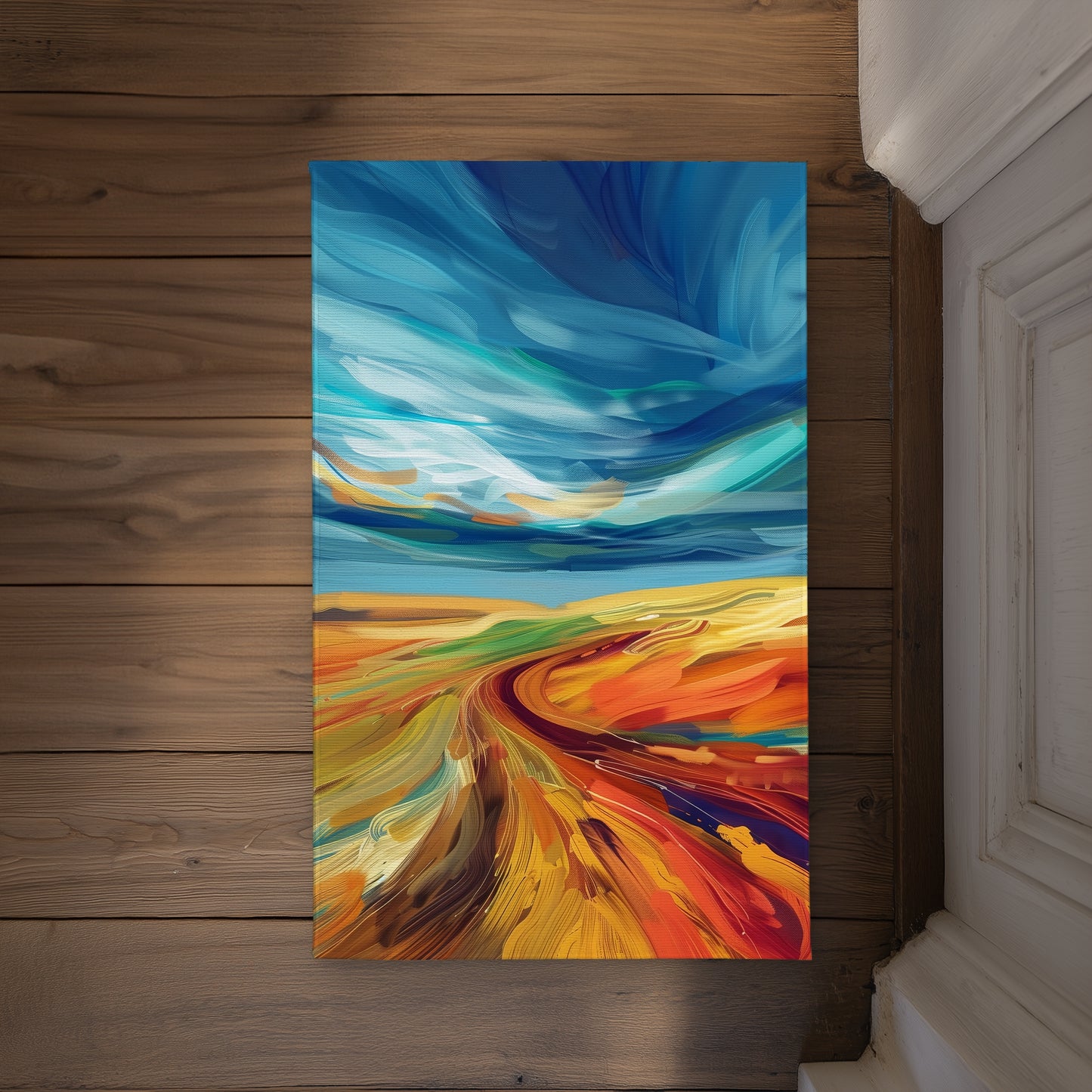 Land flow Red Indoor Outdoor Door Mat | Stylish Home Decor