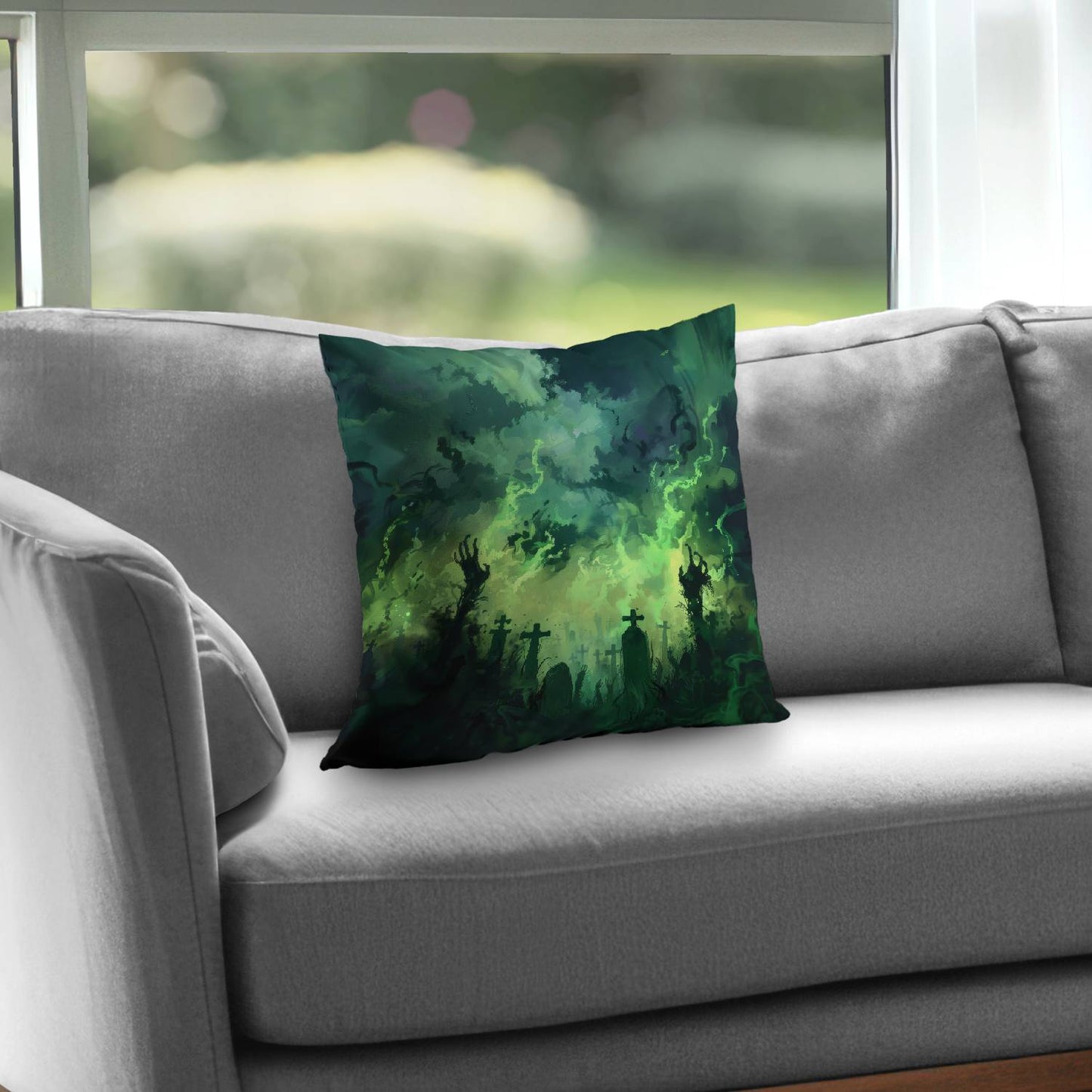 Reaching hell - Throw pillow - Print on demand