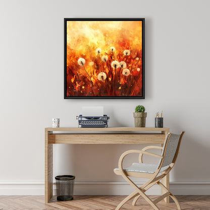 Dandelion fire - 36"x36" Framed canvas