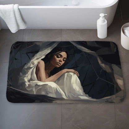 Cocooned Black Bath Mat - Stylish Home Decor Essential