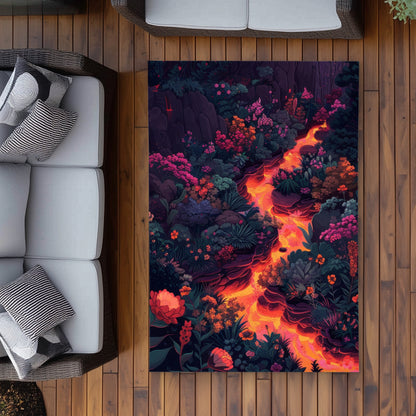 Tapis d'extérieur Lave en fusion | Accent de décoration élégant