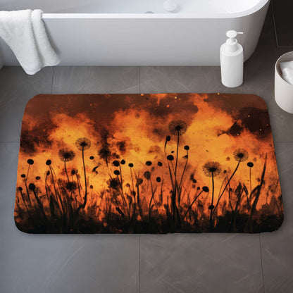 Ablaze Yellow Bath Mat - Stylish Home Decor Accent for Bath
