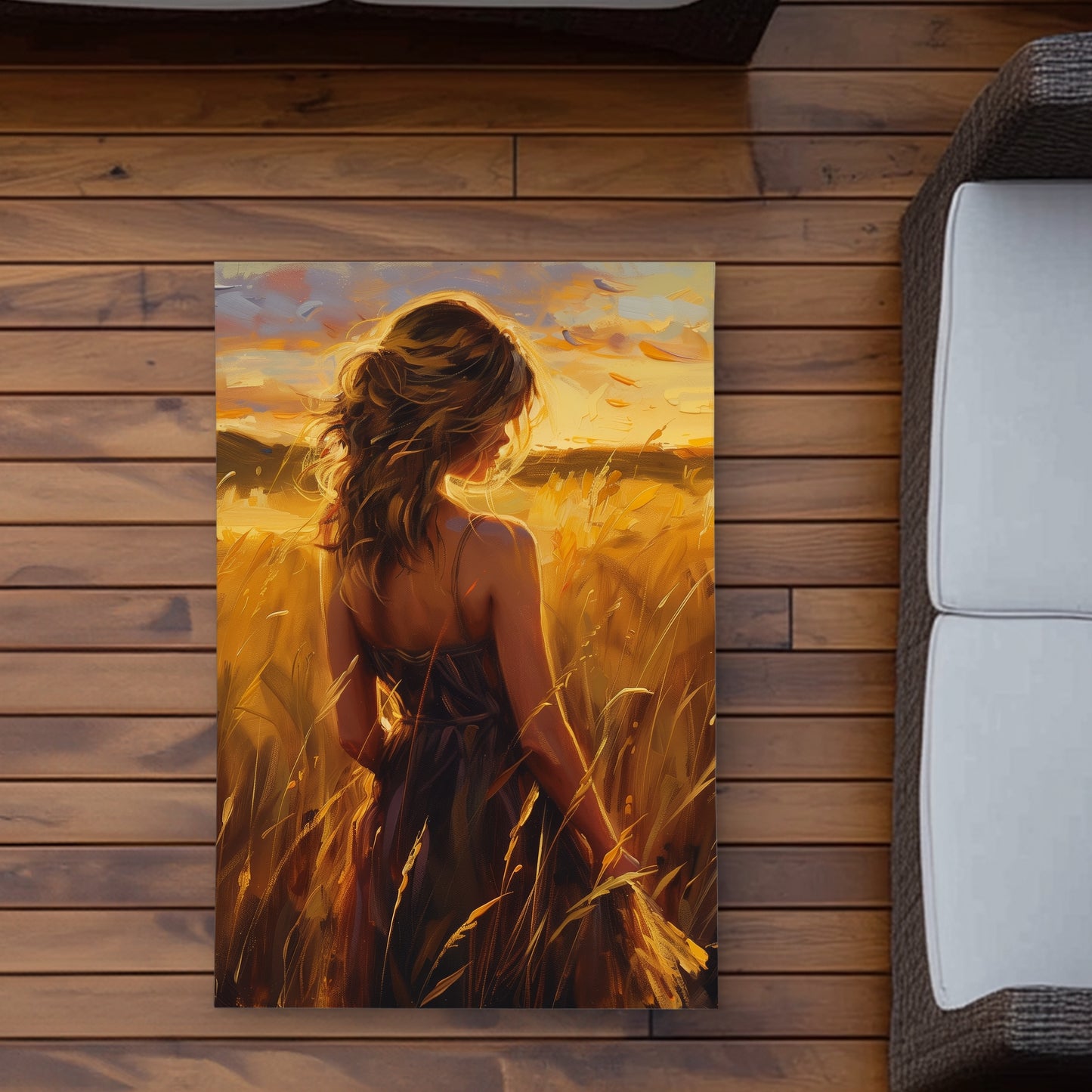 Warm Field Yellow Outdoor Area Rug for Home Decor - Stylish