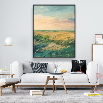 Evening in the field - 36"x36" Framed canvas
