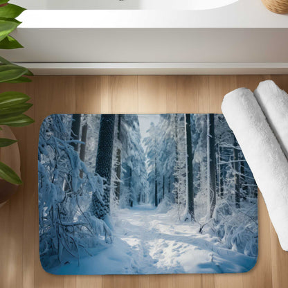 Tapis de bain Forêt froide | Décoration d'intérieur élégante, doux et durable