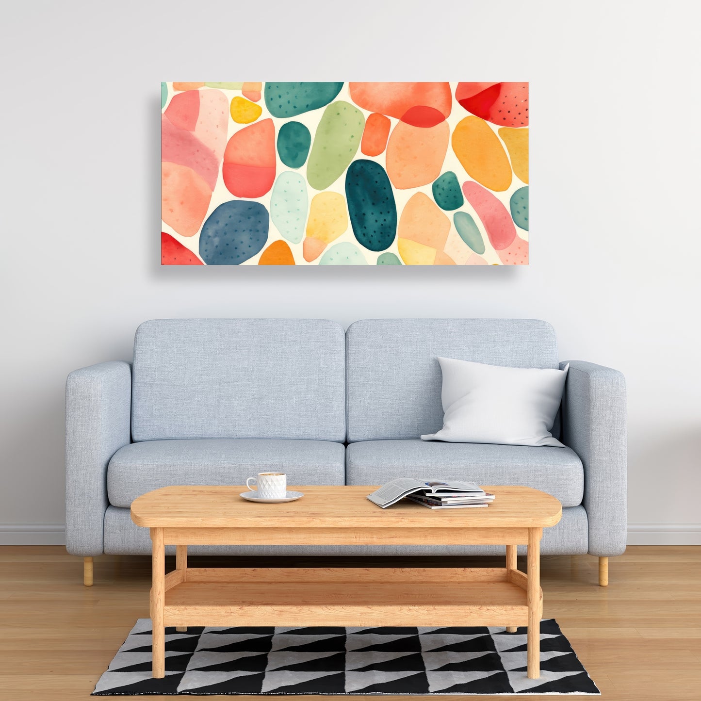Seedy Shapes - Blue Canvas for Stylish Home Decor