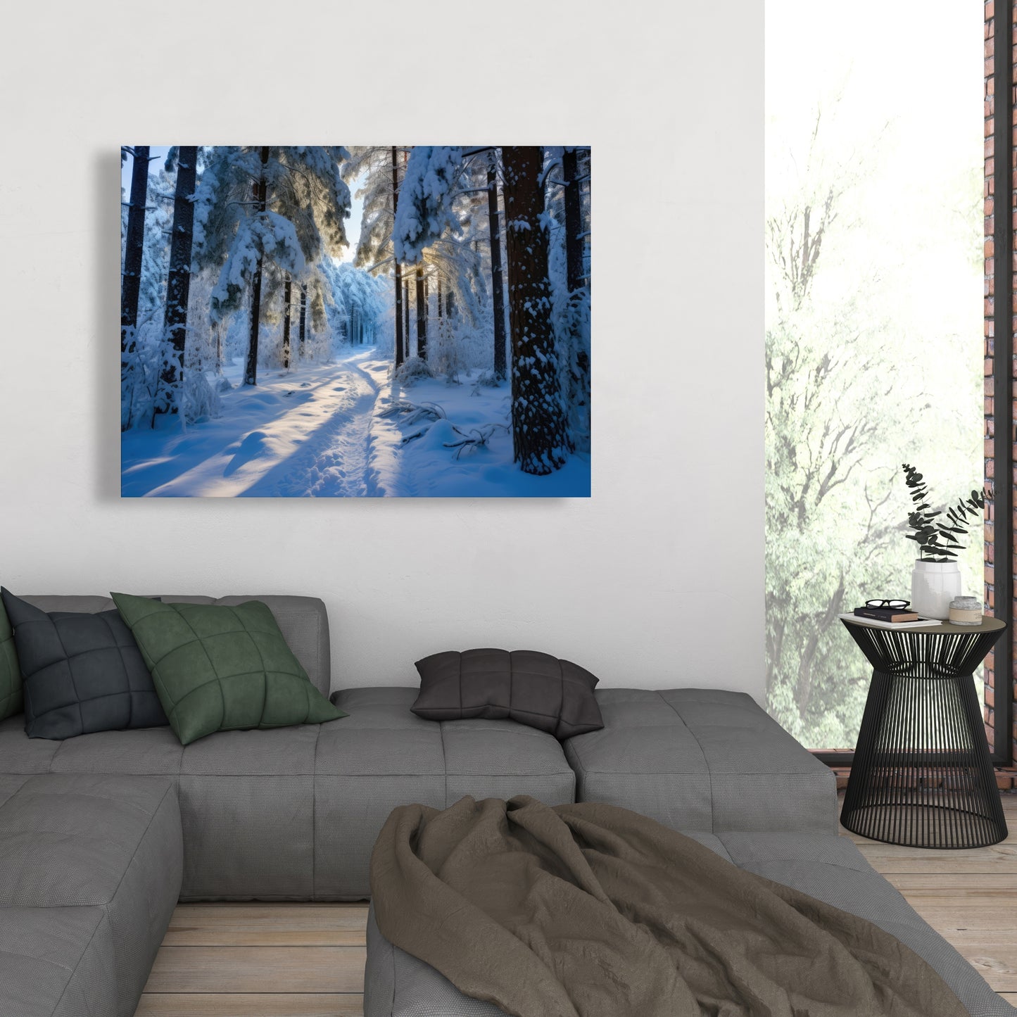 Snowy path - 32"x32" Canvas