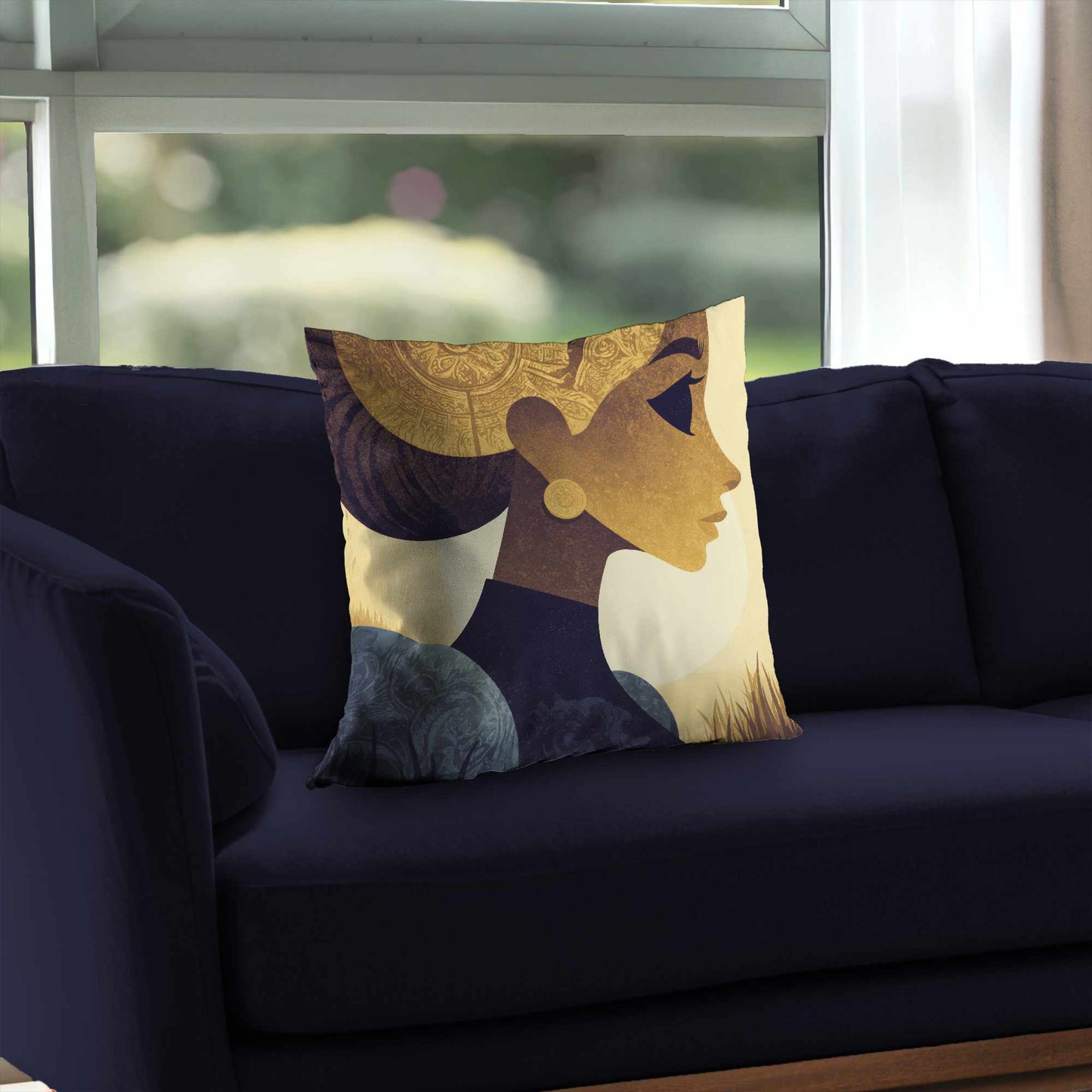 Oreiller décoratif en sergé polyester Golden Muse | Décoration d'intérieur