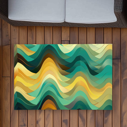 Jagged Luxury Yellow Outdoor Area Rug - Stylish Home Decor